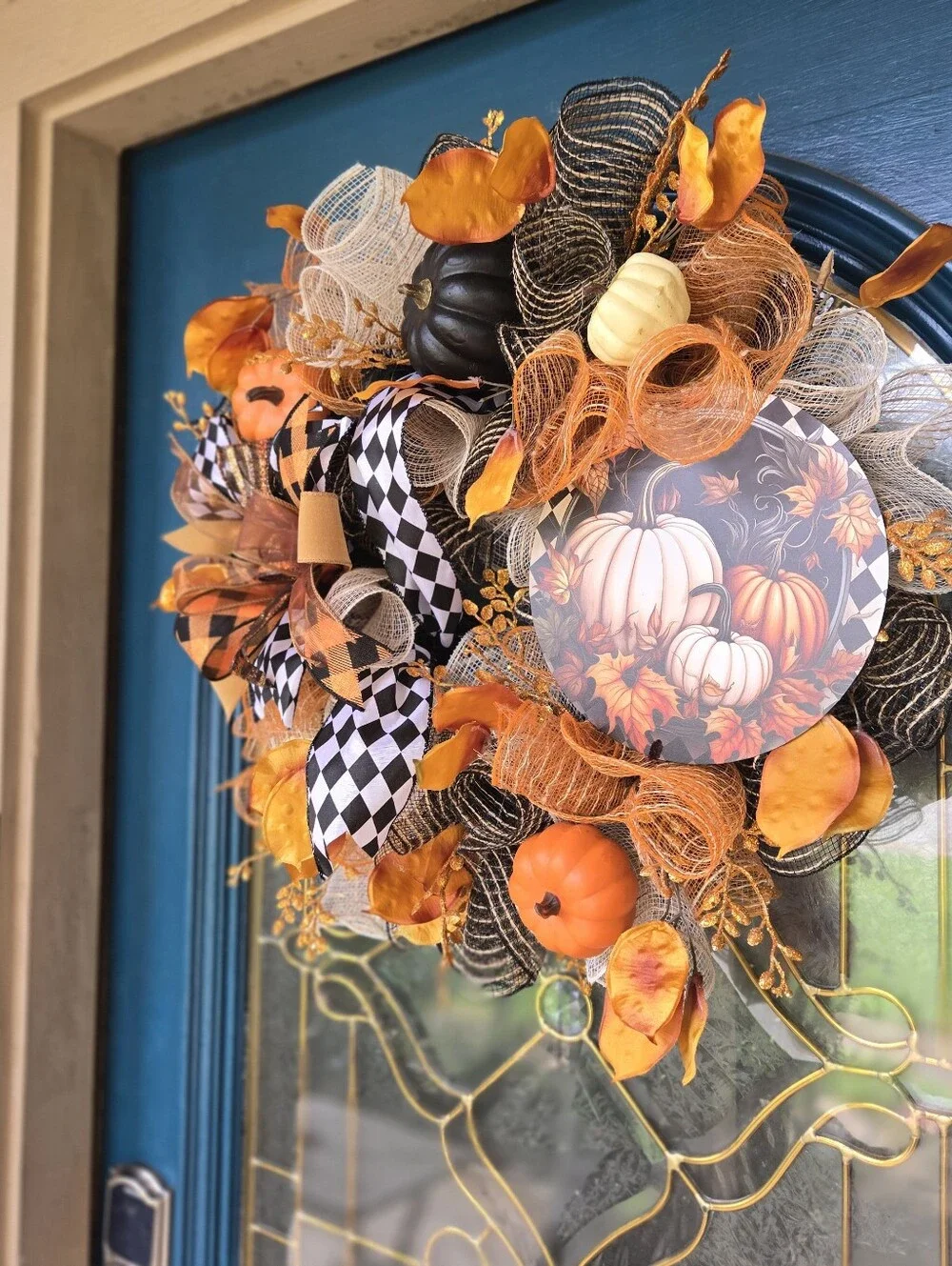 Whimsical Pumpkin Fall Wreath